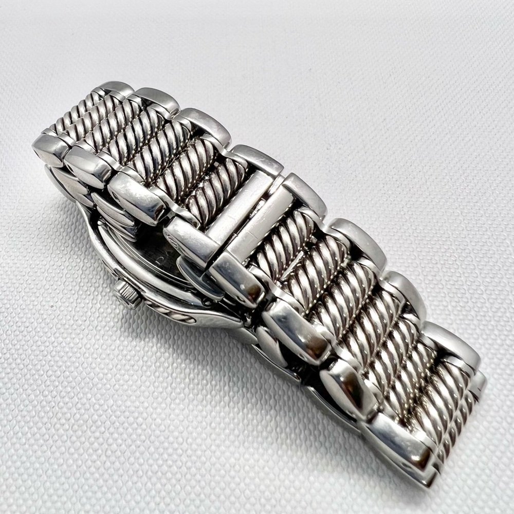David Yurman Thoroughbred Diamond Sterling Silver & Stainless Steel Watch - Picture 3 of 9